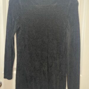 J. Jill Women's black Crushed Velvet Tunic length Sweater
